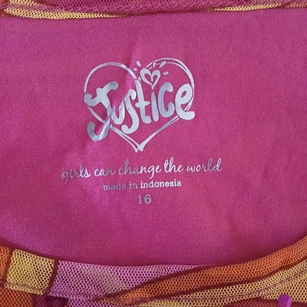 Justice pink orange